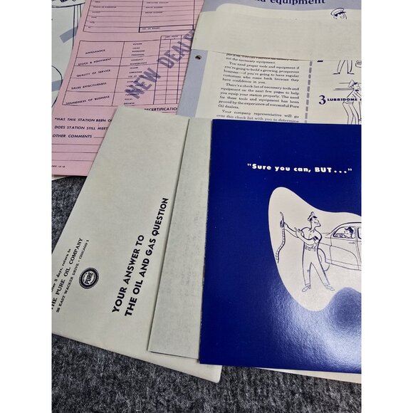 Pure Oil Company Advertising Car Dealer Guide Kit Packet Forms Booklets Document - Picture 2 of 13